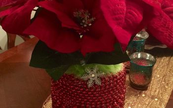 Christmas Vase Beaded Pickle Jar