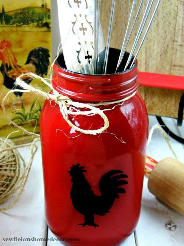 how to make rooster mason jars gift and craft kitchen ideas