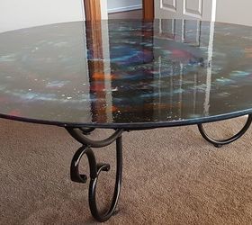 unicorn spit galaxy table on glass