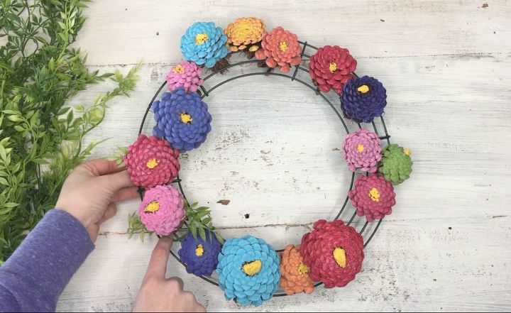 s 3 wreath ideas to brighten up your front door, Step 6 Grab any greenery to fill empty spots