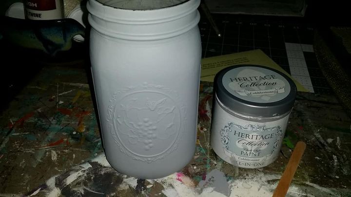 all in one chalk style painted mason jar