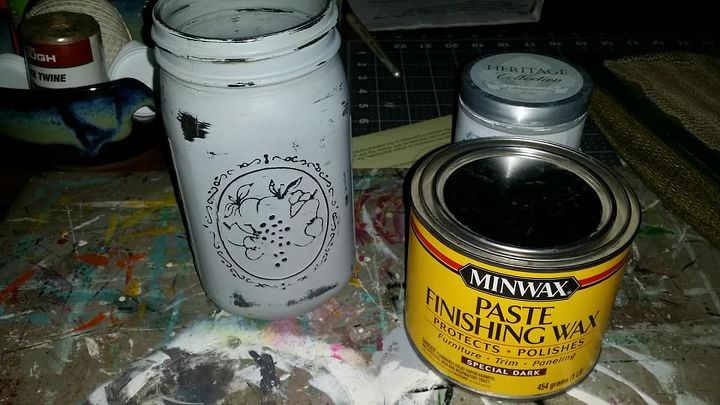 all in one chalk style painted mason jar