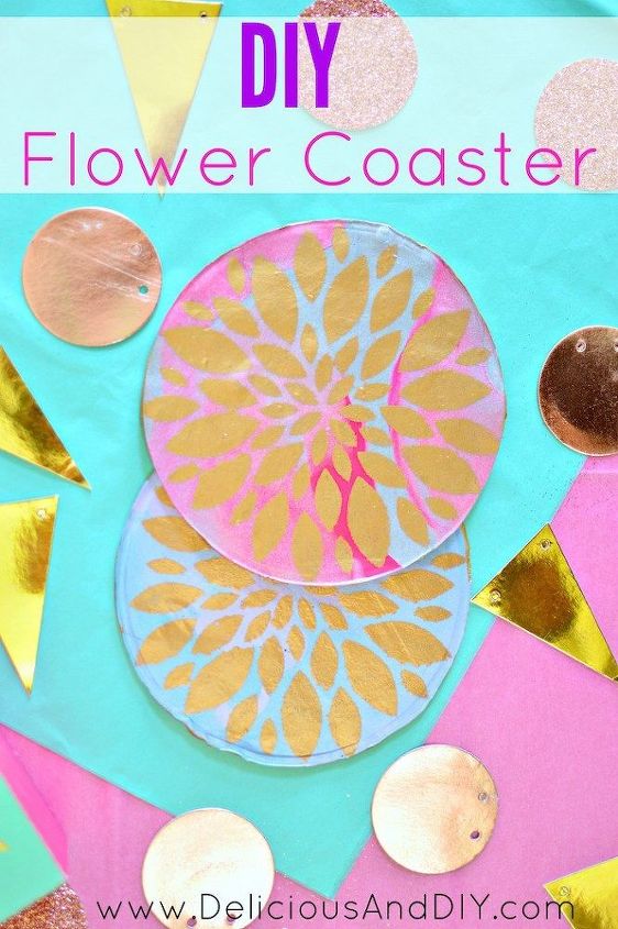diy clay flower coaster