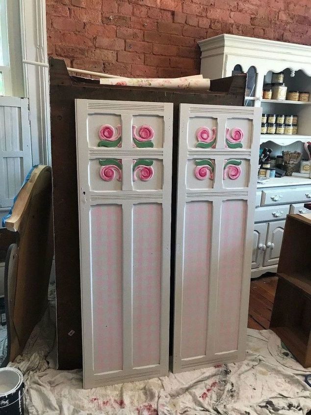 soft pink and fluff antique wardrobe