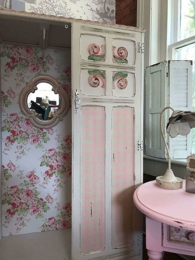 soft pink and fluff antique wardrobe