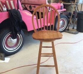 thrift shop bar stools revamped for beach house, Original stool
