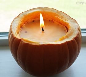diy real pumpkin candle