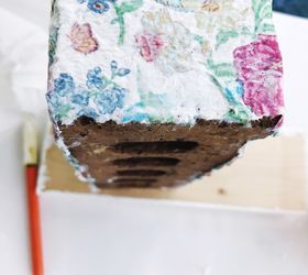 26 stunning ways to use mod podge in your home, Makeover a brick into a stunning organizer