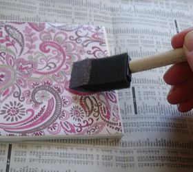 26 stunning ways to use mod podge in your home, Add scrapbook paper to tiles for coasters