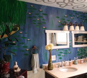 Monet Inspired Painted Bathroom Remodel Floor To Ceiling Hometalk