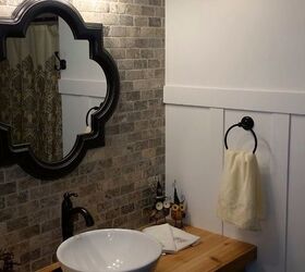 guest bathroom makeover with hand crafted vanity