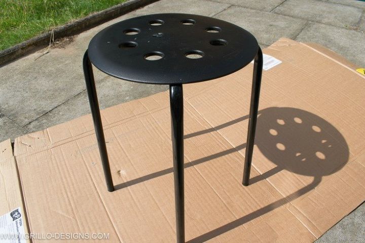 ikea hack stool to side table
