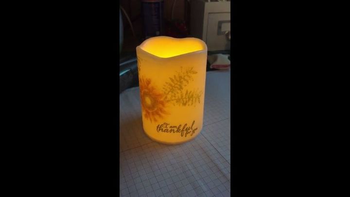putting a stamped image on a led candle