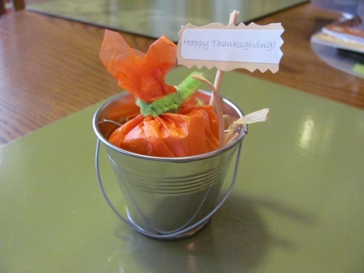 pumpkin in a pail party favour