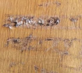 residue on the lid of a vintage lane cedar chest