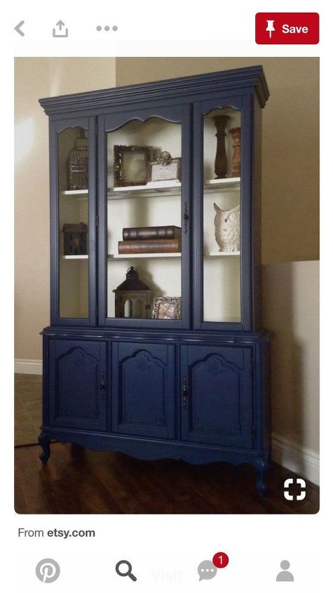 q painting an old china cabinet to a blueish color any suggestions