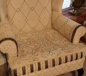 cadeira de tecido decorada