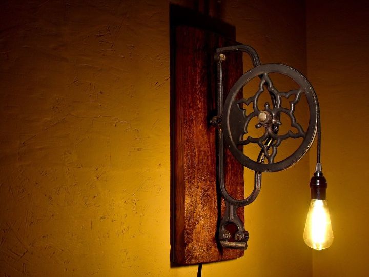 industrial cast iron pulley edison lamp metal woodworking how to
