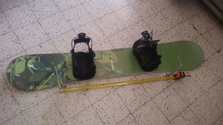 diy snowboard wall mount