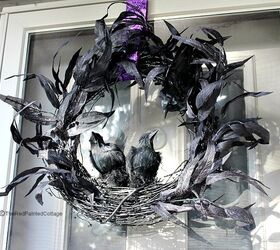 diy scary ravens wreath for halloween