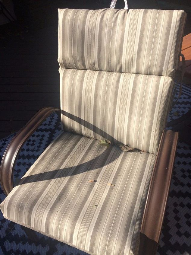 how i keep the falling leaves off my patio chair cushions, Too much yuck