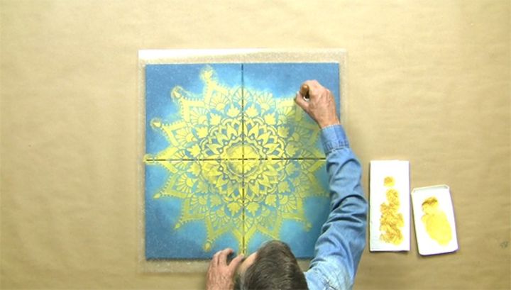 create custom canvas artwork in an hour with a mandala stencil
