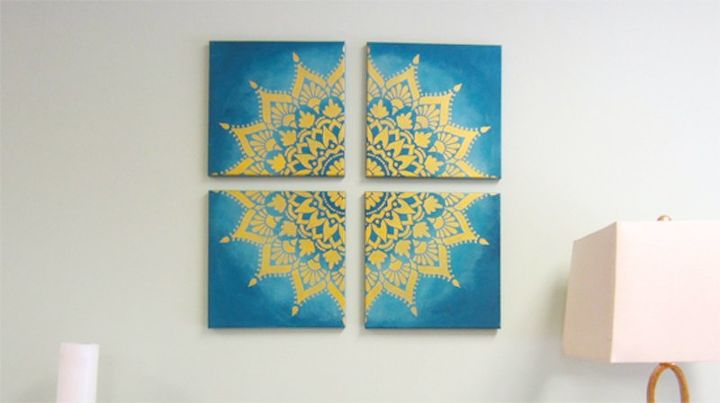 create custom canvas artwork in an hour with a mandala stencil