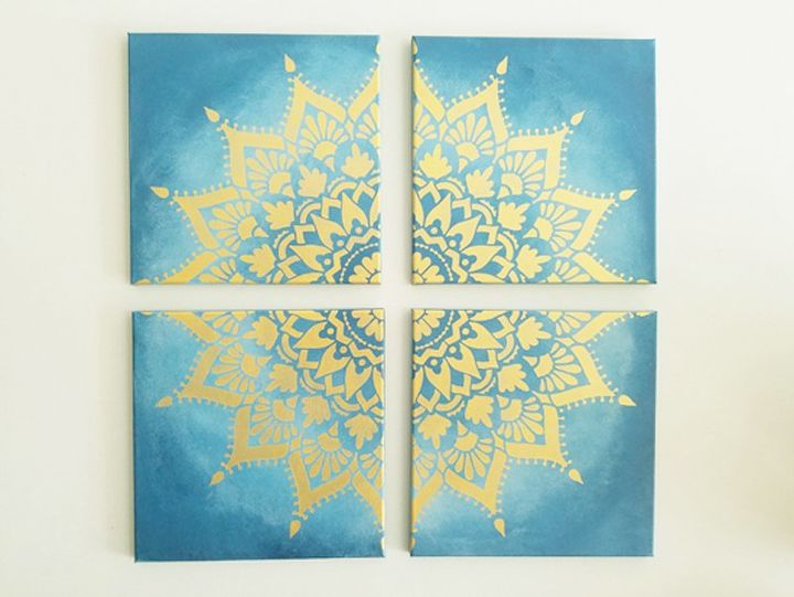 Create Custom Canvas Artwork In An Hour With A Mandala Stencil