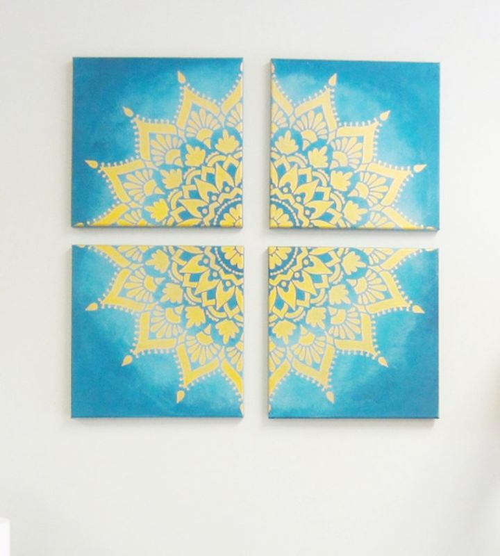 Create Custom Canvas Artwork In An Hour With A Mandala Stencil