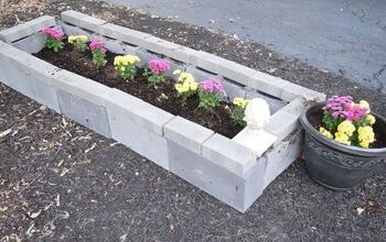  Cama de jardim levantada com blocos de concreto faça você mesmo