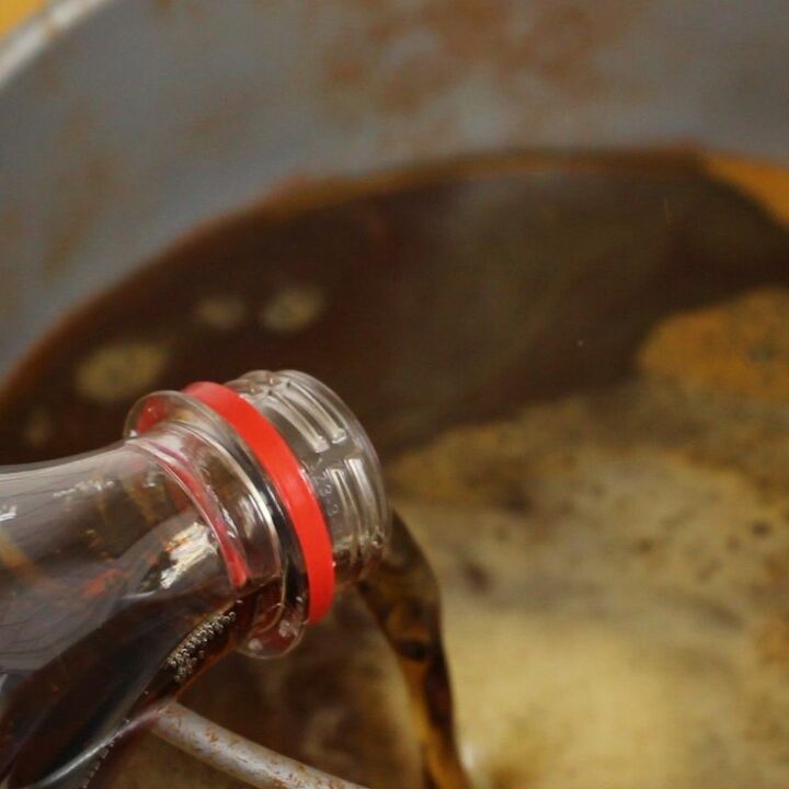 s 3 chemical free ways to clean in your home, Step 1 Pour coke into pan