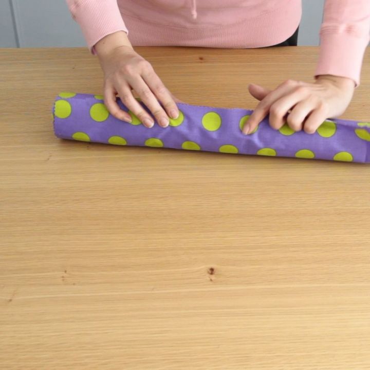 grab some pool noodles and copy these 3 ideas, Step 3 Wrap fabric around pool noodle