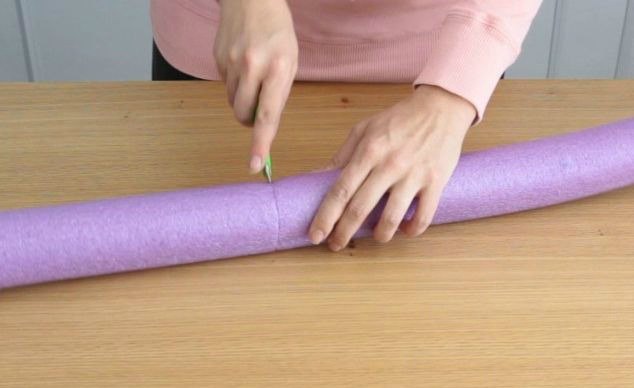 grab some pool noodles and copy these 3 ideas, Step 1 Measure noodle in boot and cut