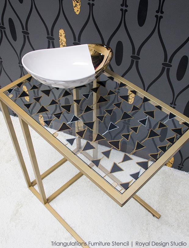 Ikea Vittsjo Table Hack With Stenciling Hometalk