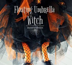 create a floating umbrella witch for halloween