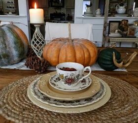 10 yard sale find antique farm table and fall tablescape