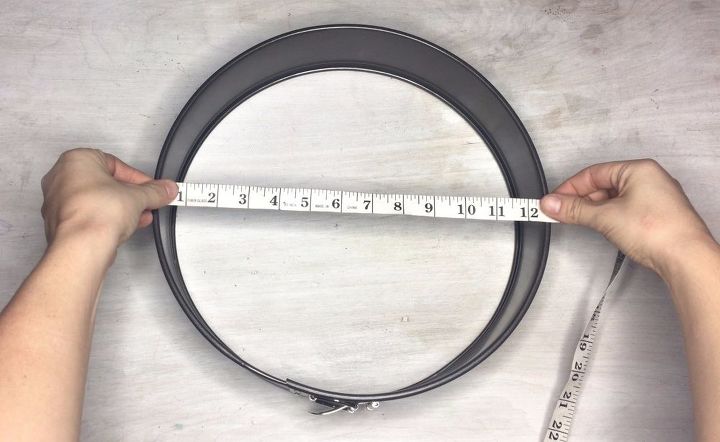 turn a cake pan into a shelf more clever repurposing ideas, Step 1 Measure the diameter of your cake pan