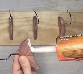 turn a cake pan into a shelf more clever repurposing ideas, Step 4 Glue hooks in place
