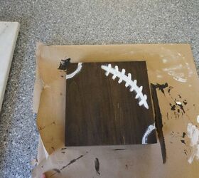 wooden photo stand with clip football theme