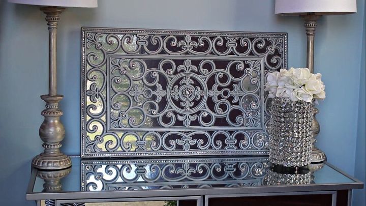 a new way to use doormat as a faux mirror wall art, Step 6 Add diamond wrap