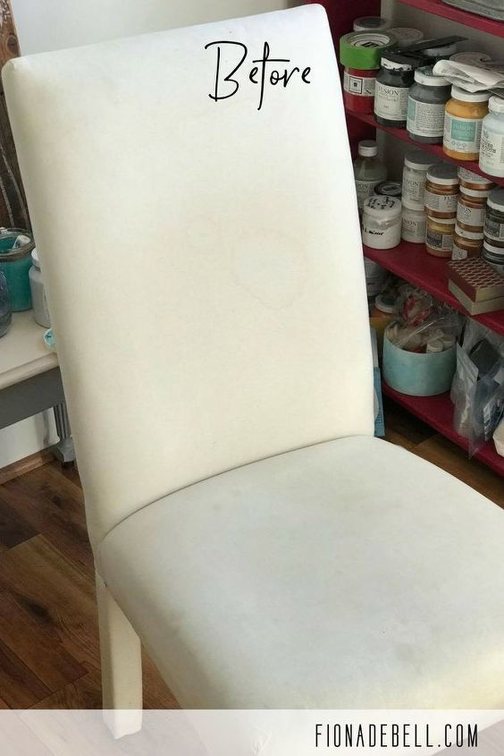 convierte tus muebles en arte con este sencillo diy, Silla de tela lisa