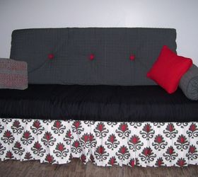i made a sofa out of a fold up cot