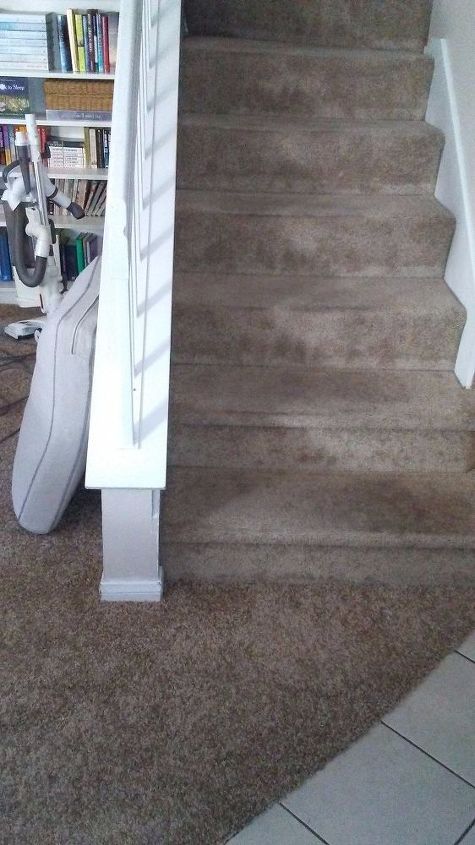 ideas for how to attach a stair runner over carpeted stairs
