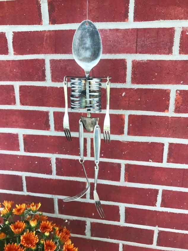silverware skeleton wind chime