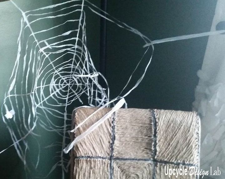 plarn spider web halloween decoration diy