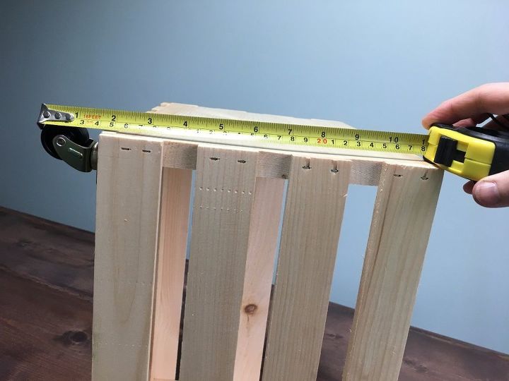 s step by step turn crates into the perfect pieces for your home, Step 3 Measure from bottom of caster