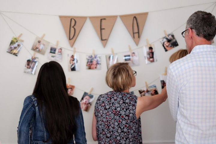 easy photo string wall for party decor