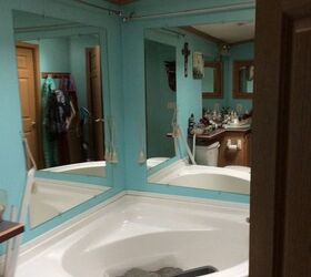 q help i want to get rid of mirrors in bathroom