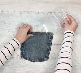s step by step upcycle your old clothing items for these great ideas, Step 4 Insert plastic into pocket