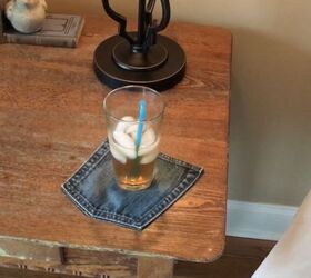 s step by step upcycle your old clothing items for these great ideas, Step 5 Use your cute coaster